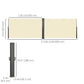 236" x 71" Outdoor Privacy Wall, Double Retractable Side Awning, Patio Screen for Garden, Balcony, Cream White