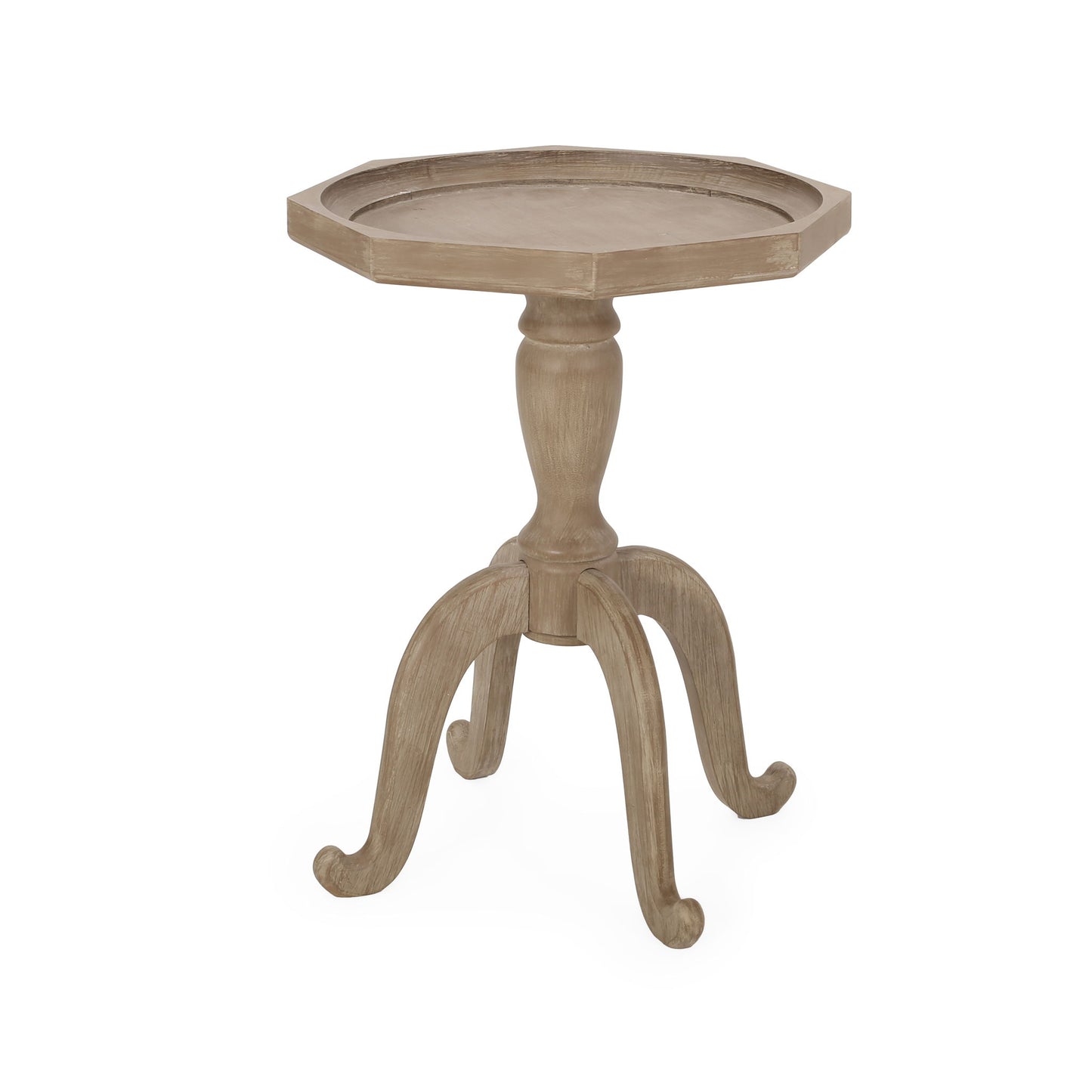 Accent Table with Smooth Walnut Finish, Durable Acacia Wood Construction, No Assembly Required, 18.5" L x 18.5" W x 25" H, Natural