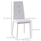 Set of 4 Tufted High-Back Dining Chairs - White
