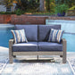 Half Moon Beach - Loveseat With Cushion - Blue / Gray
