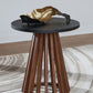 Kallari - Round End Table - Warm Brown / Black