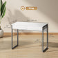 High Gloss Home Office Desk, 39" x 20" Computer Desk with 2 Drawers for Small Spaces, White and Grey