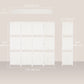 4 Panel Room Divider with Shelves, 6 FT Freestanding Folding Privacy Screen, Partition Wall Divider for Bedroom, White
