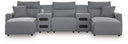 5 Pc. Power Reclining Sectional With Double Chaise And 2 Audio Consoles