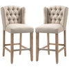 Counter-Height Nailhead Bar Stools Set of 2 - Beige