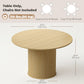 47" Round Dining Table with Fluted Pedestal Base - Natural