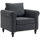 Vintage Accent Armchair with Rolled Arms - Dark Grey