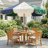 7.4 ft Patio Umbrella with Wood-Effect Frame, Colour-Blocked UPF 30+ Outdoor Market Table Umbrella Parasol, Dark Green