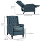 Wingback Tufted Recliner with Footrest - Blue