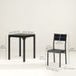 3-Piece Dining Table Set for 2 with Metal Legs - Black