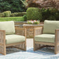 Serena Shores - Lounge Chair With Cushion (Set of 2) - Beige / Green