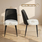 Dining Chairs Upholstered Kitchen Chairs Set of 2 with Steel Legs and Padded Seat for Dining Room, Kitchen, Black