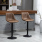 Adjustable Bar Stools Set of 2, Leathaire Swivel Barstools with Back and Footrest, Upholstered Bar Chairs for Kitchen, Dining Room, Home Pub, Brown