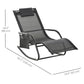 Patio Rocking Chair with Mesh Fabric, Outdoor Rocking Sling Sun Lounger with Removable Headrest and Side Pocket for Garden, Deck, Lawn, Black