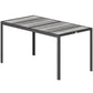 Outdoor Dining Table for 4-6, 59" Outdoor Patio Table with Metal Legs, Wood-Effect Top, Grey