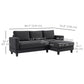 Dana L Shape Sofa with Chaise-Grey