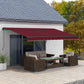 15 x 10 ft Retractable Awning with 280gsm UV-Resistant Fabric, Heavy-Duty Frame Sun Shade Shelter for Deck, Balcony, Yard and Outdoor Living Space, Wine Red