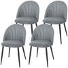 Upholstered Dining Chairs Set of 4 with Metal Legs - Grey