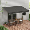 12' x 10' Retractable Awning, 280gsm UV Resistant Sunshade Shelter, for Deck, Balcony, Yard, Black