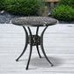 30-inch Round Patio Dining Table with Umbrella Hole Cast Aluminium Outdoor Bistro Table, Black