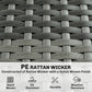 7 Piece Patio Furniture Set, PE Rattan Outdoor Conversation Set with Sectional Sofa