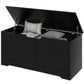 39.4 Inches Storage Chest, Storage Trunk with 2 Safety Hinges for Living Room, Black Wood Grain