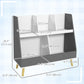 2 Tier Kids Toy Storage Organizer with 5 Compartments, Anti-tip Device, for Nursery, Playroom, Grey