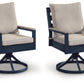 East Beach - Swivel Chair With Cushion (Set of 2) - Blue