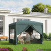10'x10' Outdoor Pop Up Party Tent Wedding Gazebo Canopy with Carrying Bag (Dark Green)