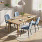 Upholstered Dining Chairs Set of 4 with Steel Legs - Light Blue