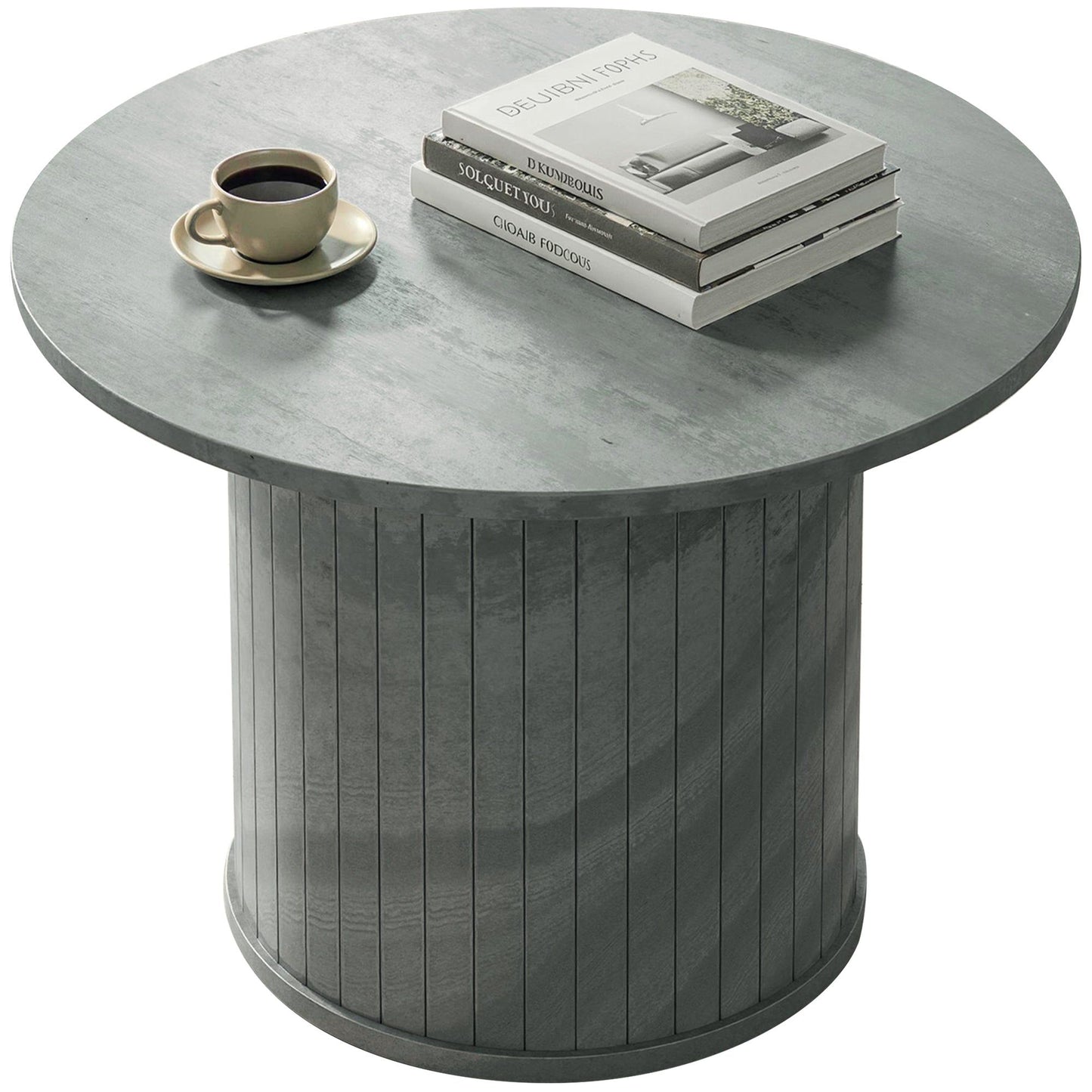 24" Round Coffee Table - Cement Grey