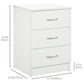 3-Drawer Nightstand Set of 2 - White
