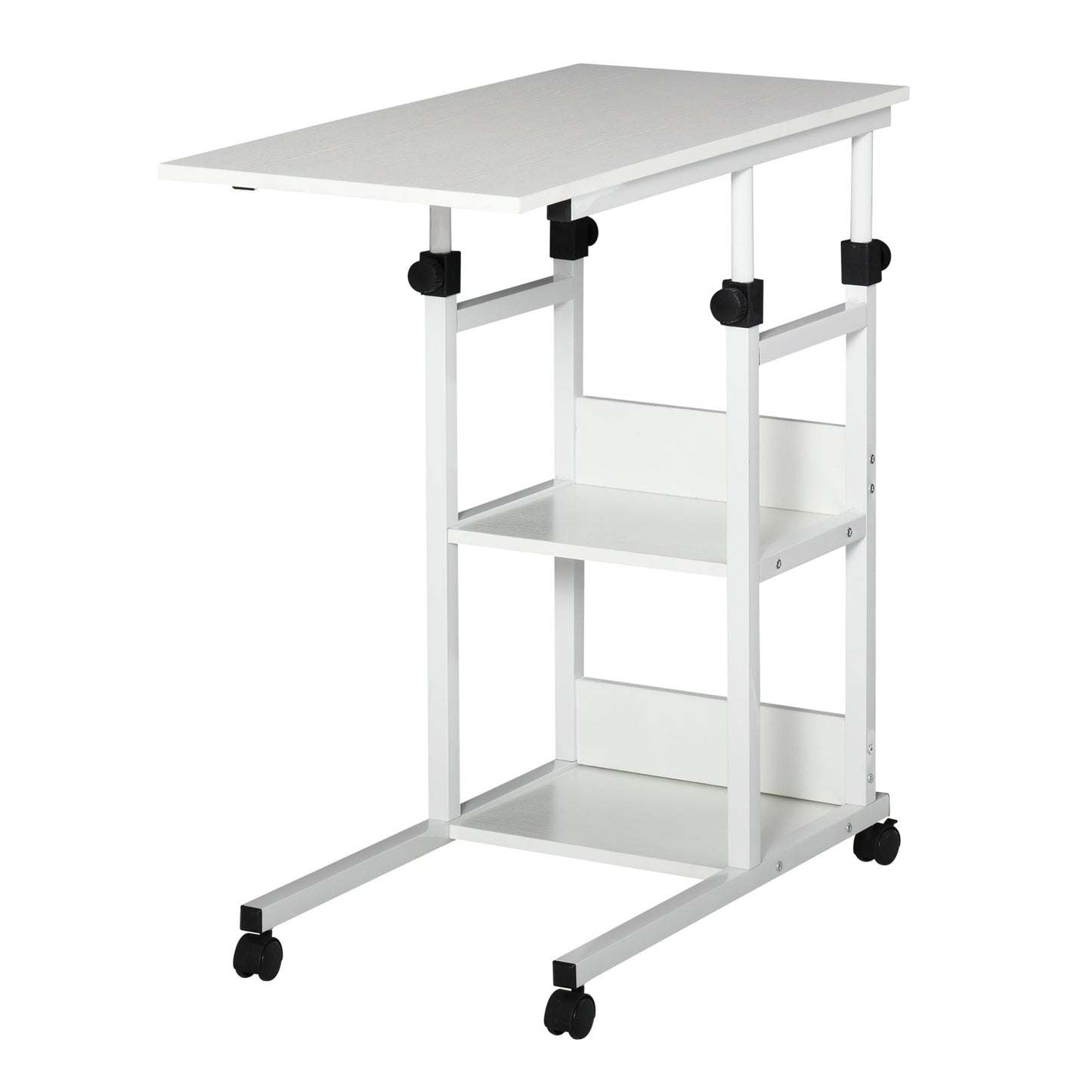 31.5" Mobile Standing Desk with Wheels - White