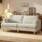74" 3-Seater Corduroy Sofa with Spring Cushions - Beige