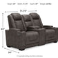 Hyllmont - Gray - Pwr Rec Loveseat/Con/Adj Hdrst