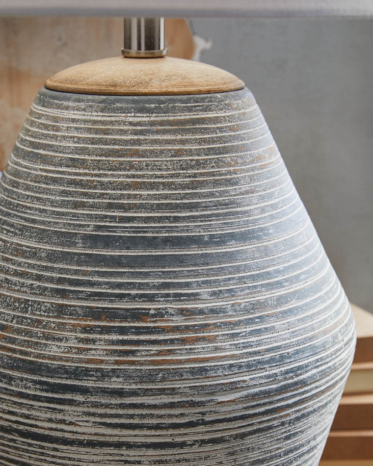 Lawrock - Antique Blue - Terracotta Table Lamp - Forward Furniture