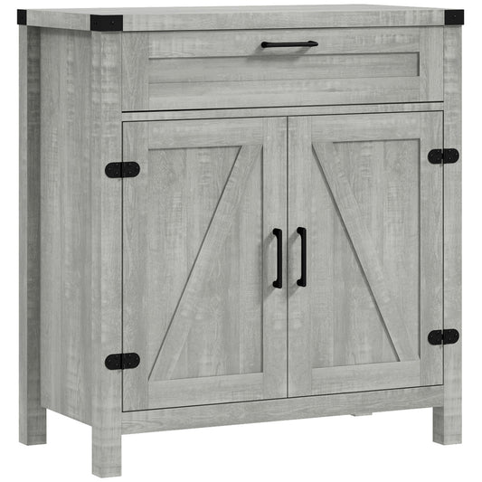 Farmhouse Sideboard Buffet with Barn Doors - Grey