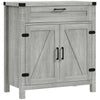 Farmhouse Sideboard Buffet with Barn Doors - Grey