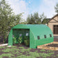 13' x 10' x 6.6' Walk-in Polytunnel Greenhouse, Outdoor Garden Tunnel Greenhouse Tent with Zipped Roll-Up Door and 6 Mesh Windows, Green