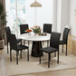 Set of 6 Modern Dining Chairs, Tufted High Back Side Chairs with Upholstered Seat, Steel Legs for Living Room, Black