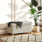Storage Ottoman Bench, Velvet Upholstered Foldable Ottoman Footrest, Foot Stool with Wood Legs for Living Room, Bedroom