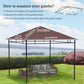 10' x 10' Square Gazebo Canopy Replacement UV Protected Top Cover Sun Shade Coffee