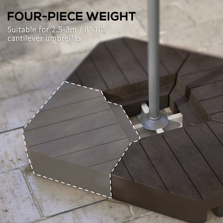 Brown Offset Umbrella Base Weights, 132lb Water / 176lb Sand