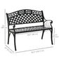 Outdoor Garden Bench, 40" Patio Bench with Aluminum Frame and Armrests, 2-Person Patio Loveseat with Floral Pattern for Park, Porch, Yard, Lawn, 485 LBS Capacity