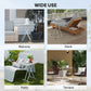 Portable Patio Side Table, Height Adjustable Outdoor Side Table, Folding Balcony Table with Metal Frame, Dark Grey