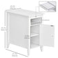 Wooden 3-Tier Modern Nightstand with Pullout Shelf, Adjustable Open Shelf, and Door Cabinet, White