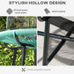 Rattan Side Table, Round Outdoor Table, with Round PE Rattan and Tempered Glass Table Top for Patio, Garden, Light Green