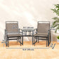 Outdoor Glider Bench with Coffee Table, Patio 2-Seat Rocking Chair Swing Loveseat with Breathable Sling for Backyard Garden Porch, Black