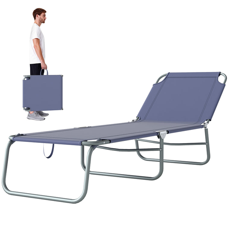 Folding Reclining Tanning Chair with Breathable Mesh