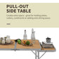 3ft Picnic Table with Slide Shelf Outdoor Portable Aluminum Folding Table 2 Adjustable Height
